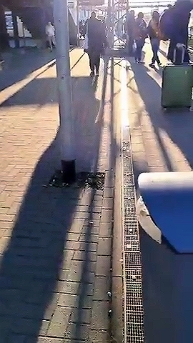 Am Bahnsteig im Bahnhof Buchholz in der Nordheide